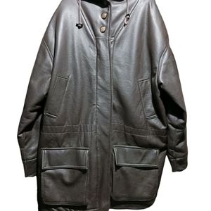 Neutral Zone Long Brown Leather Jacket Size Large